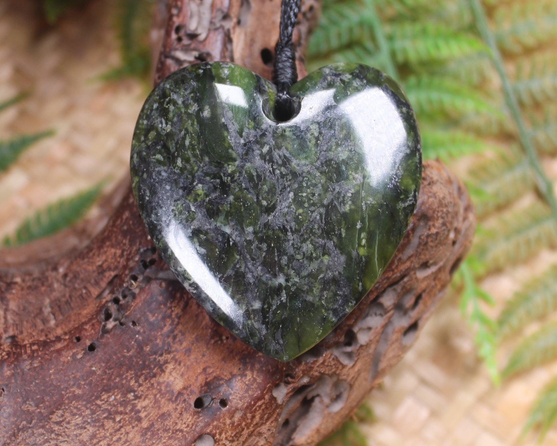Heart carved from Douglas Creek Pounamu - NZ Greenstone