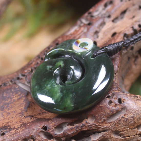 Koropepe carved from Kawakawa Pounamu - NZ Greenstone