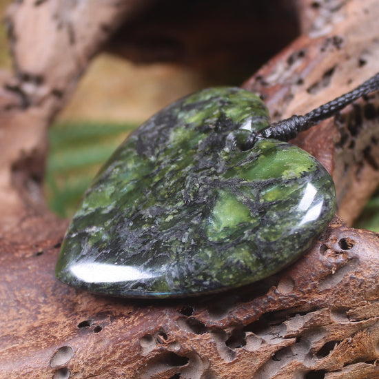 Heart carved from Douglas Creek Pounamu - NZ Greenstone