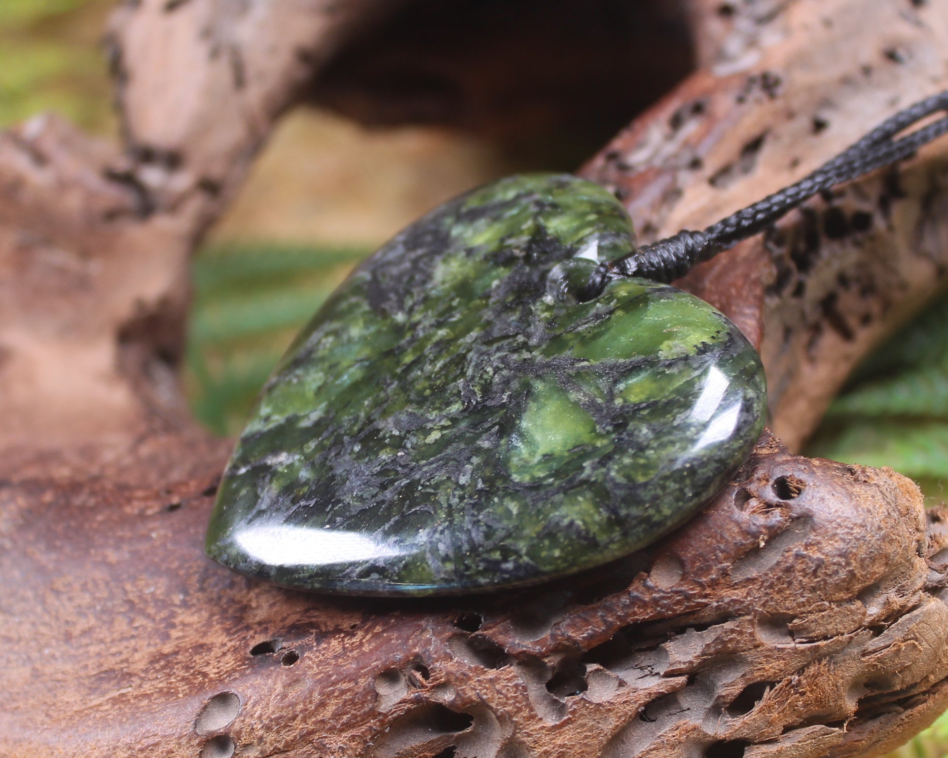 Heart carved from Douglas Creek Pounamu - NZ Greenstone