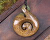 Koru Twist carved from Flower Jade Pounamu - NZ Greenstone