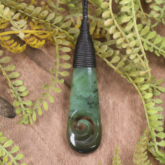 Roimata with Koru Pounamu Pendant - NZ Greenstone