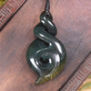 Koru Twist carved from Kawakawa Pounamu - NZ Greenstone