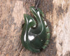 Hei Matau or Fish Hook carved from Tangiwai Pounamu - NZ Greenstone