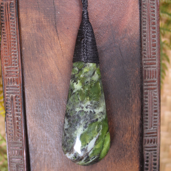 Roimata Teardrop carved from Douglas Creek Pounamu - NZ Greenstone