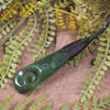 Roimata or Teardrop with Koru carved from Kawakawa Pounamu - NZ Greenstone