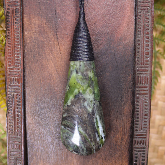 Roimata Teardrop carved from Douglas Creek Pounamu - NZ Greenstone