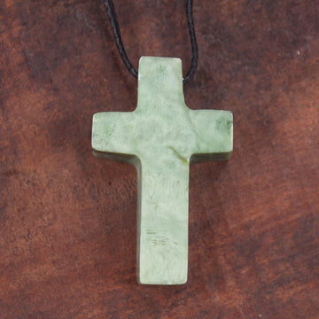 NZ Greenstone Cross pendant 