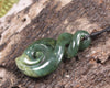 Hapopo Pounamu Koru Twist pendant - NZ Greenstone