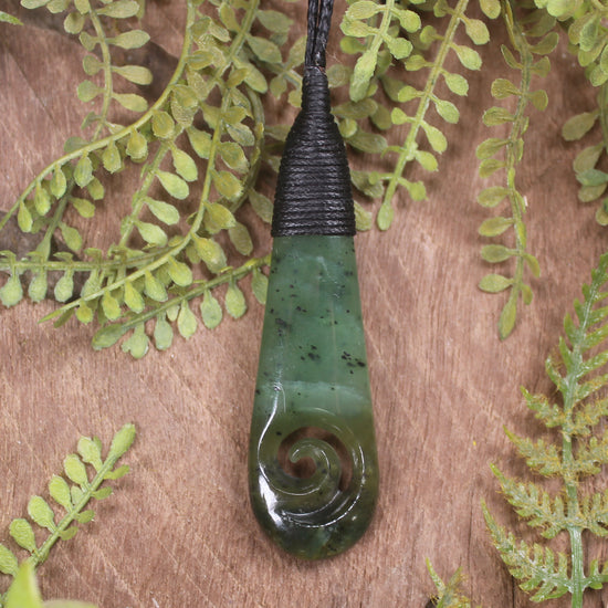 Roimata with Koru Pounamu Pendant - NZ Greenstone