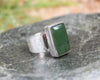 Sterling Silver Hapopo Pounamu Ring - NZ Greenstone
