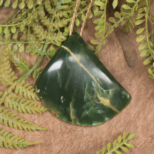 Breastplate or Shield carved from Flower Jade Pounamu - NZ Greenstone