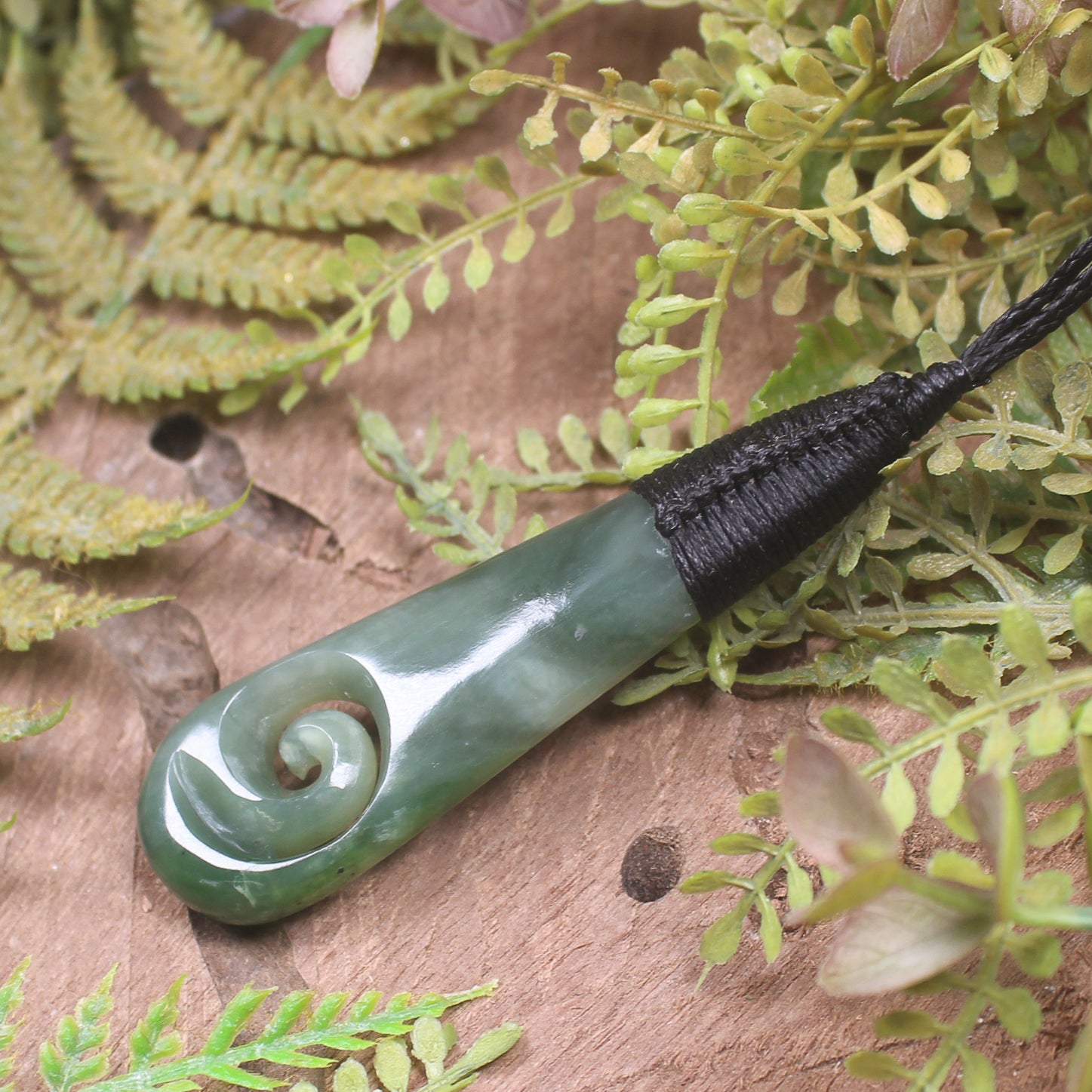 Roimata or Teardop carved from Inanga Pounamu - NZ Greenstone