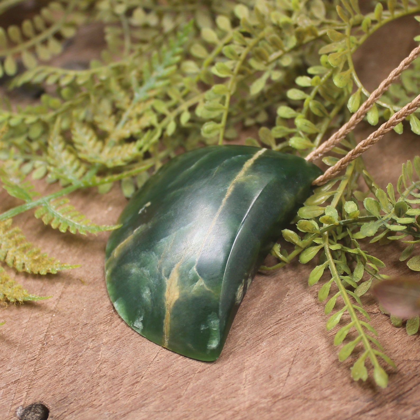 Breastplate or Shield carved from Flower Jade Pounamu - NZ Greenstone