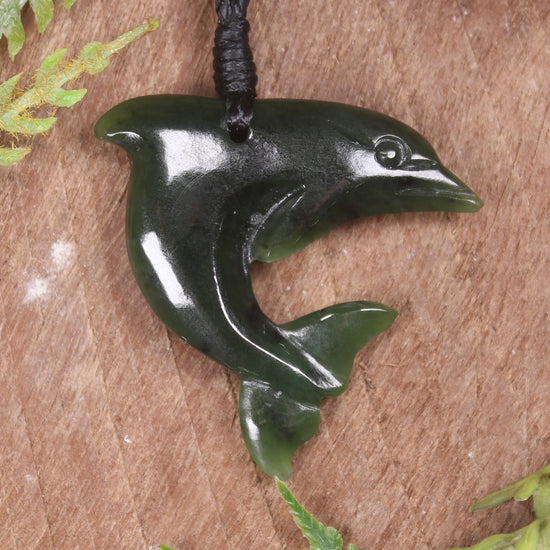 Dolphin or Aihe Pendant - Kawakawa Pounamu - NZ Greenstone