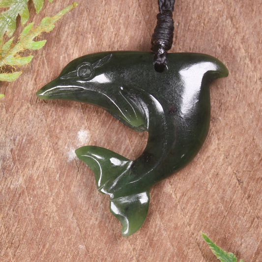 Dolphin or Aihe Pendant - Kawakawa Pounamu - NZ Greenstone