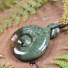 Twist or Pikorua carved from Flower Jade Pounamu - NZ Greenstone