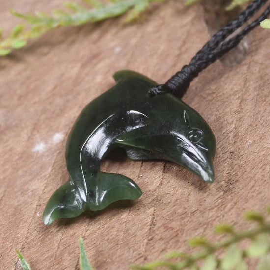 Dolphin or Aihe Pendant - Kawakawa Pounamu - NZ Greenstone