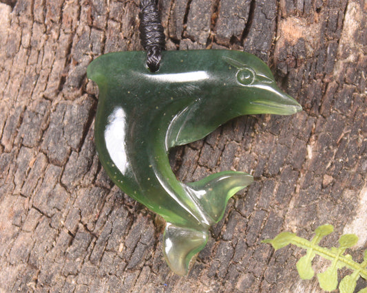 Dolphin or Aihe Pendant - Tangiwai Pounamu - NZ Greenstone