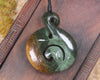 Koru Twist carved from Flower Jade Pounamu - NZ Greenstone