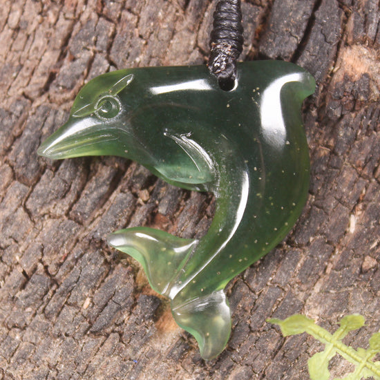 Dolphin or Aihe Pendant - Tangiwai Pounamu - NZ Greenstone