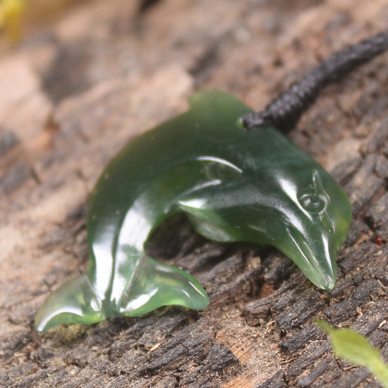 Dolphin or Aihe Pendant - Tangiwai Pounamu - NZ Greenstone