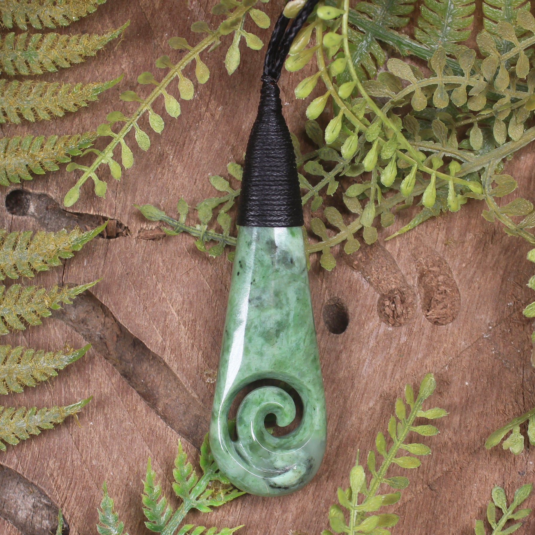 Roimata with Koru Pounamu Pendant - NZ Greenstone