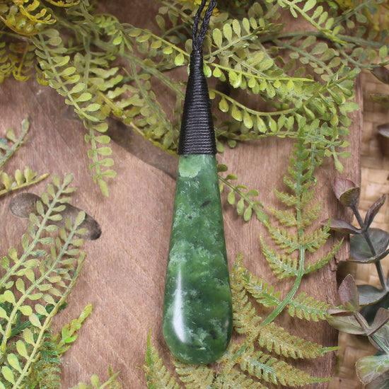 Roimata or Teardop carved from Hapopo Pounamu - NZ Greenstone