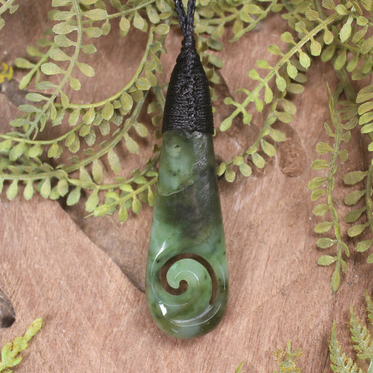 Roimata with Koru Pounamu Pendant - NZ Greenstone