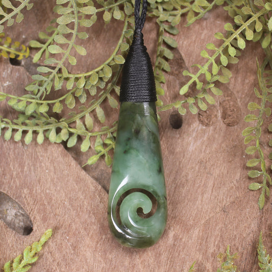 Roimata with Koru Pounamu Pendant - NZ Greenstone