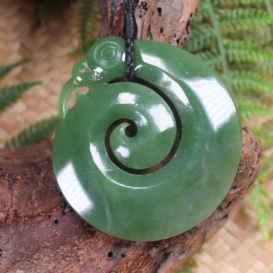 Koropepe carved from Inanga Pounamu - NZ Greenstone