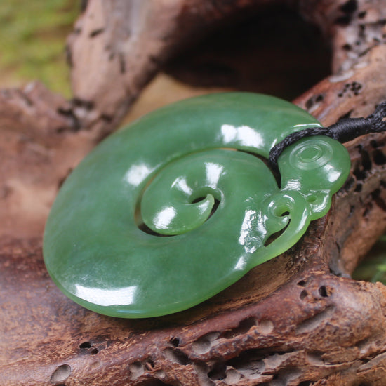Koropepe carved from Inanga Pounamu - NZ Greenstone