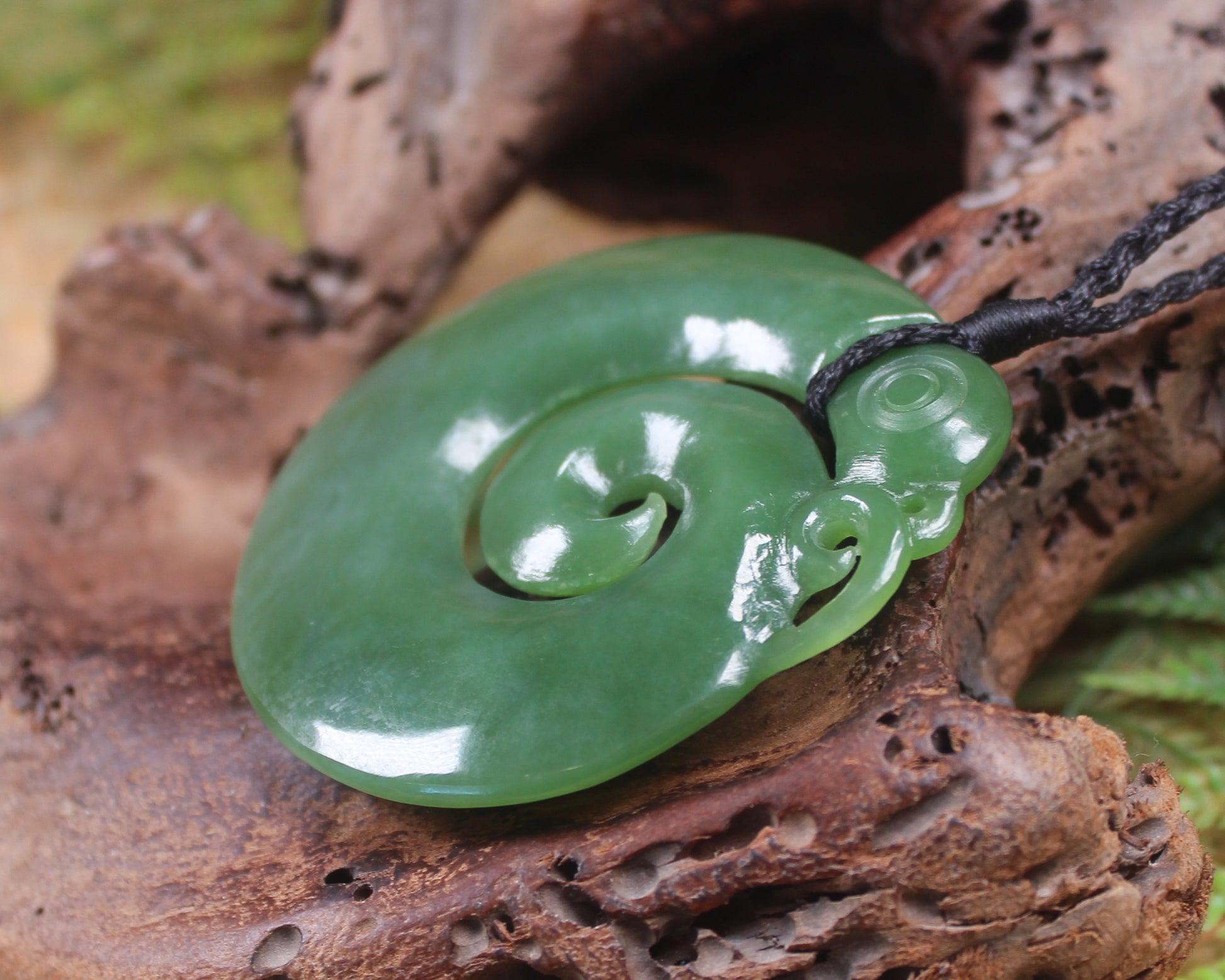 Koropepe carved from Inanga Pounamu - NZ Greenstone