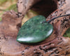 Heart carved from Kawakawa Pounamu - NZ Greenstone