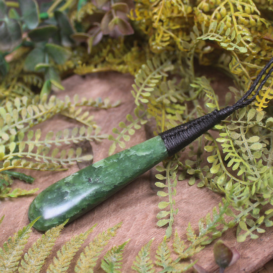 Roimata or Teardop carved from Hapopo Pounamu - NZ Greenstone