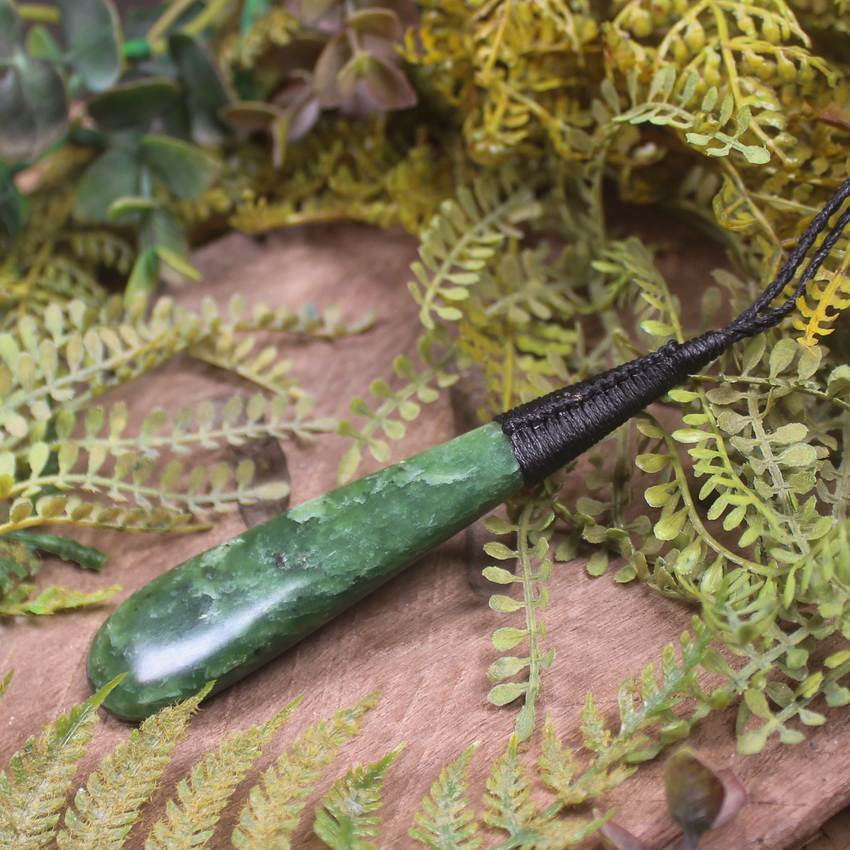 Roimata or Teardop carved from Hapopo Pounamu - NZ Greenstone