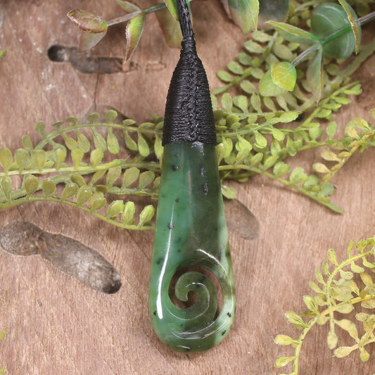 Roimata with Koru Pounamu Pendant - NZ Greenstone