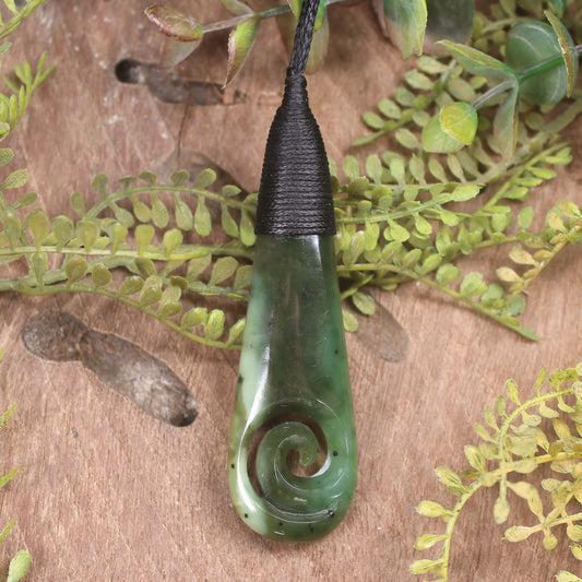 Roimata with Koru Pounamu Pendant - NZ Greenstone