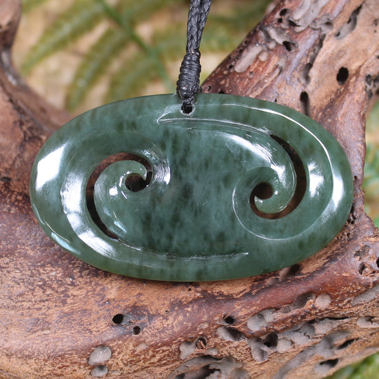 Koru or Spiral carved from Kokopu Pounamu - NZ Greenstone