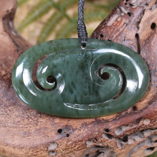 Koru or Spiral carved from Kokopu Pounamu - NZ Greenstone