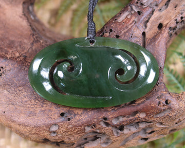 Koru pendant carved from Kawakawa Pounamu - NZ Greenstone