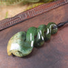 Twist or Pikorua carved from Flower Jade Pounamu - NZ Greenstone