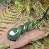 Twist or Pikorua carved from Hapopo Pounamu - NZ Greenstone