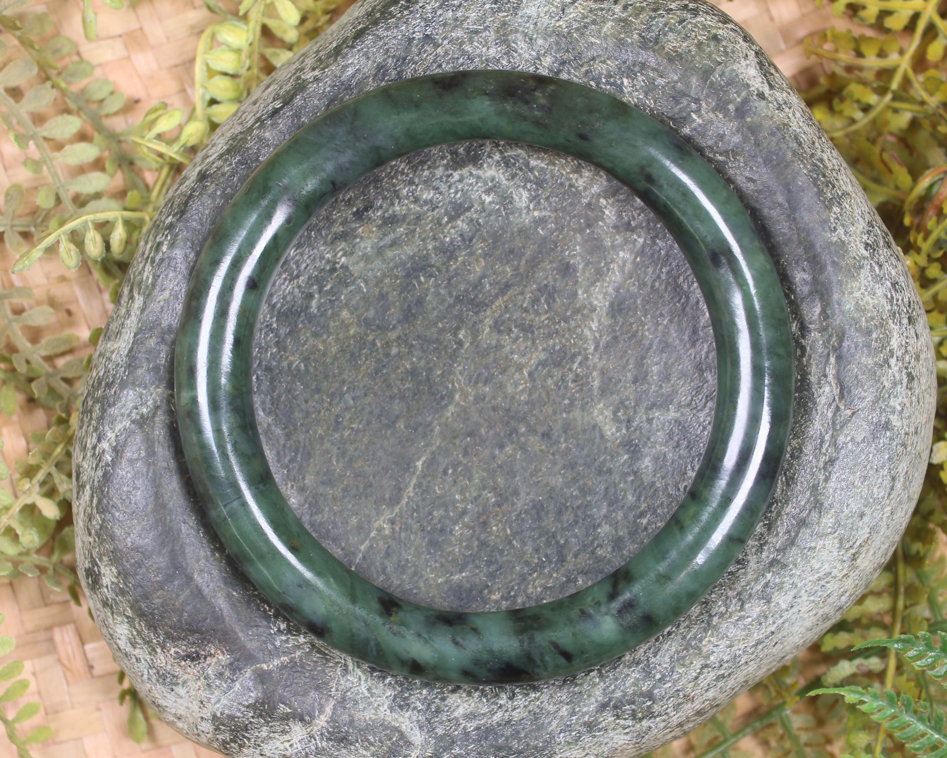 Bangle carved from Rimu Pounamu - NZ Greenstone