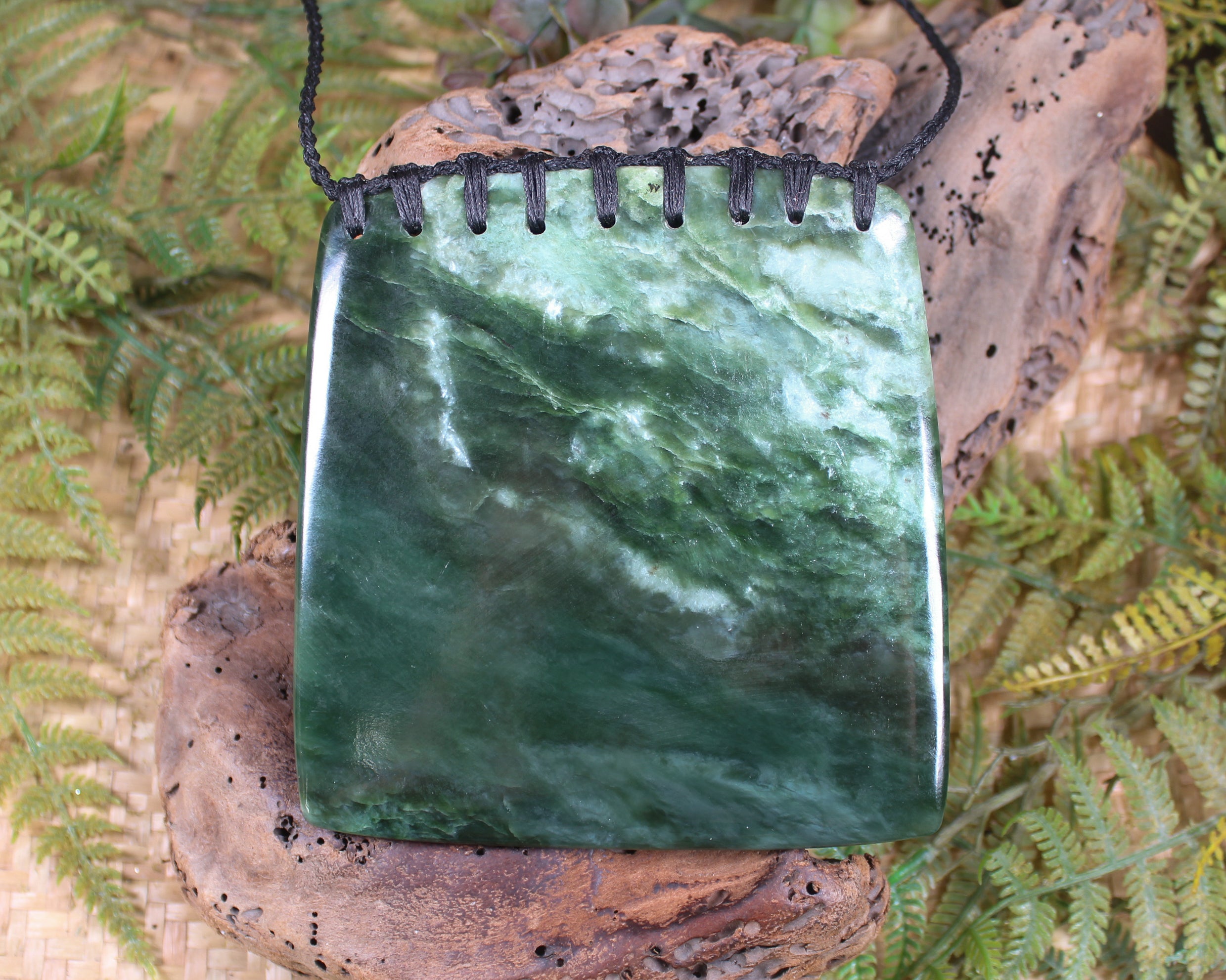 Breast plate or Shield carved from Kawakawa Pounamu - NZ Greenstone