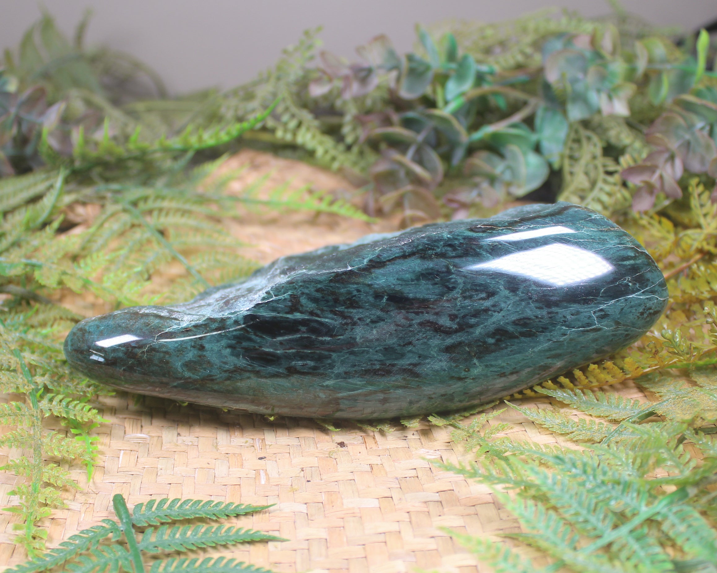 Freeform Serpentine Pounamu Sculpture - NZ Greenstone