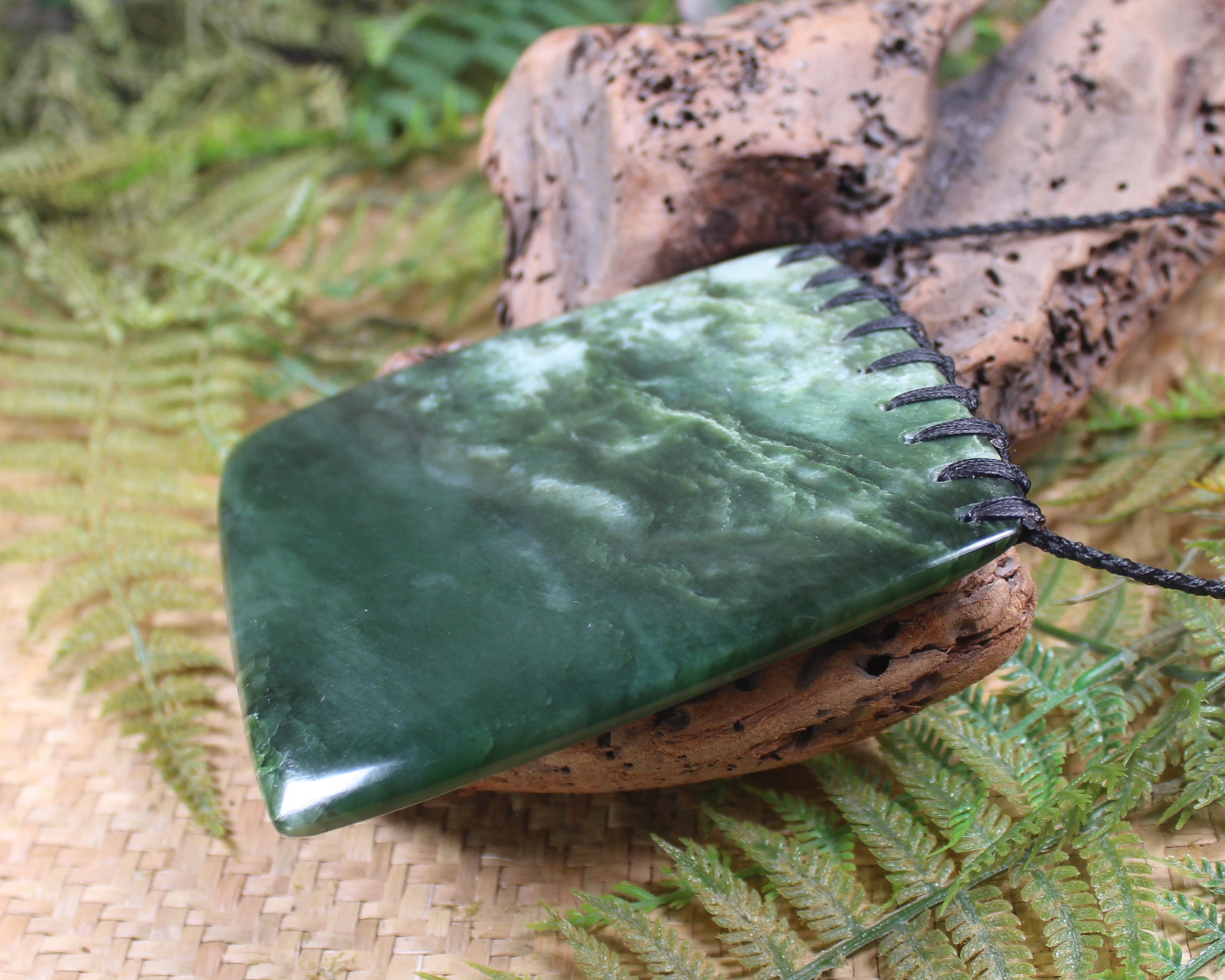 Breast plate or Shield carved from Kawakawa Pounamu - NZ Greenstone