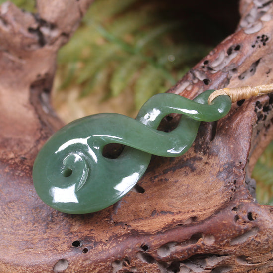 Koru Twist carved from Inanga Pounamu - NZ Greenstone