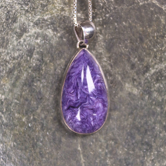 Charoite Small Sterling Silver Pendant (AE931)