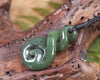 Koru Twist carved from Hapopo  Pounamu - NZ Greenstone